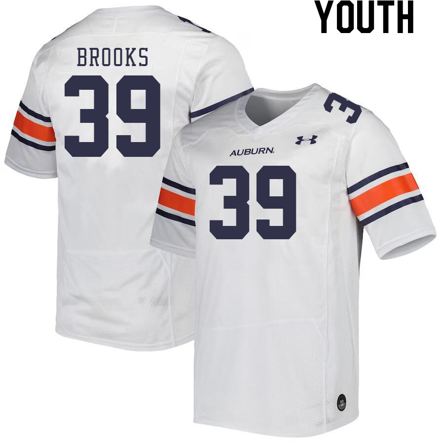 Youth Auburn Tigers #39 Dylan Brooks White 2023 College Stitched Football Jersey